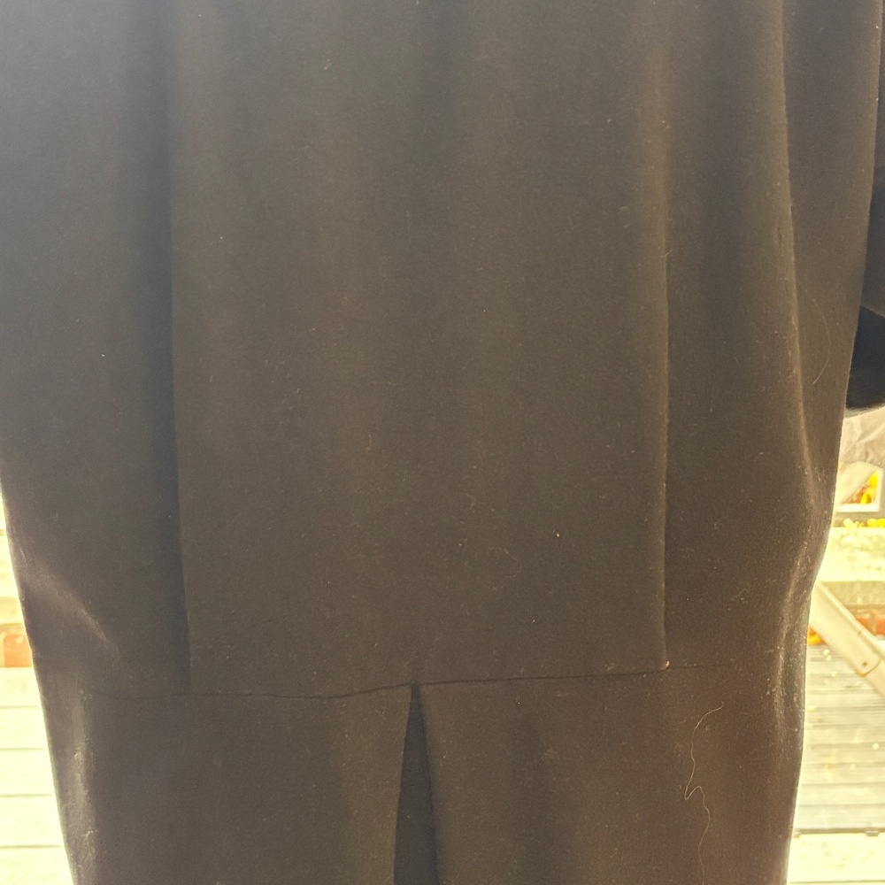 Vintage Michael Tong Black Wool Double-Breasted Long Coat - Picture 11 of 16